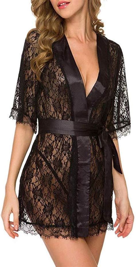 Ladies Sexy Nightdress Womens Sexy Lace Hollow Pajamas Bedroom Sexy Nightgown Uk