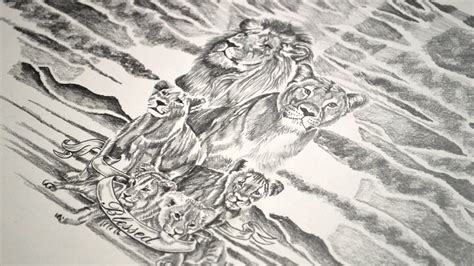 Lions Tattoo Design Speed Drawing Youtube