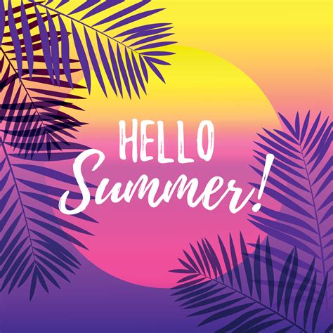 Hello Summer Design With Tropical Background Vector Illustration
