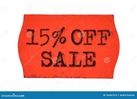 15 Off Percent Sale Red Price Tag Sticker Isolated Stock Image Image