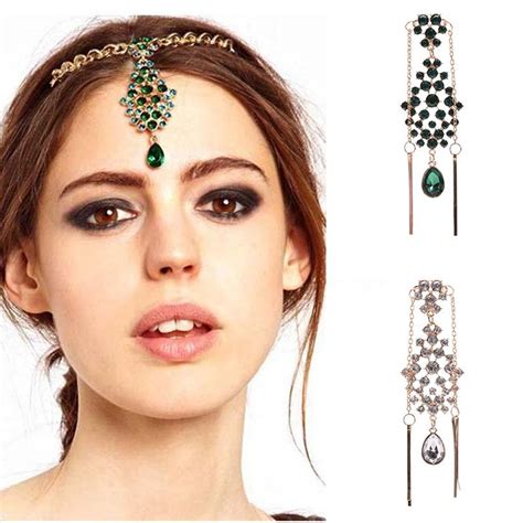 Forehead jewelry has been an important part of the indian culture since ancient times.in india forehead center located between the eyebrows is the center of 6th agana chakraor indu/chandra. New Fashion Crystal Rhinestone Pendant High Forehead Women ...