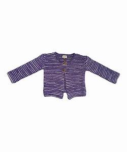 Purple White Knit Cardigan Infant Toddler Girls White Knit