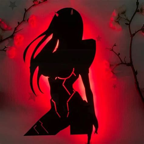 Anime Silhouette Light Zero Two Darling In The Franxx For Home Decor