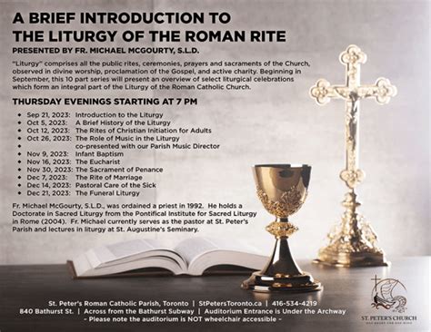 An Introduction To The Liturgy Of The Roman Rite St Peters Churchst