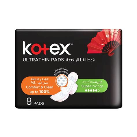 Buy Kotex Ultra Thin Super Pads With Wings Pack Of 8 Online Shop