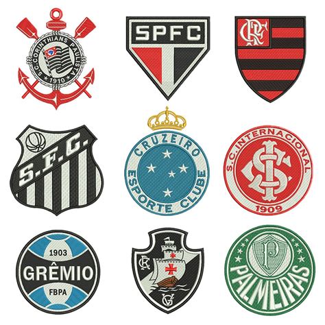 Pacote Com 43 Matrizes Escudos De Times Brasileiro Meu Bordado