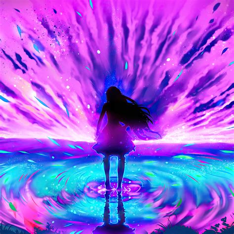 2048x2048 Girl Pink Reflection Waves 4k Ipad Air Hd 4k