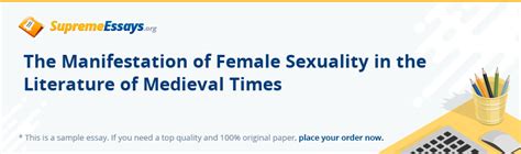Free Online Essay Sample On The Manifestation Of Female Sexuality In