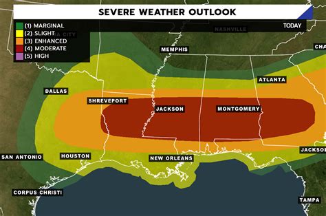 Level 4 Risk For Severe Weather Expanded For Today Strong Tornadoes