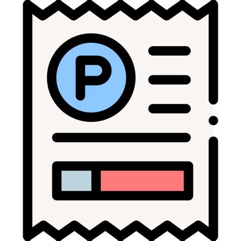 Parking Ticket Detailed Rounded Lineal Color Icon