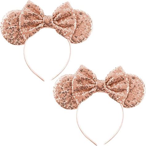 Amazon Com CLGIFT Bride Minnie Ears Headband Rose Gold SQUAD Bride