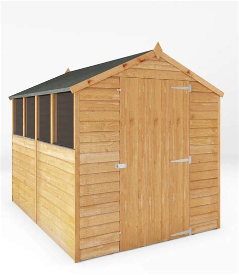 8x6 Wooden Garden Shed Apex Roof Felt Windows Floor Single Door Storage