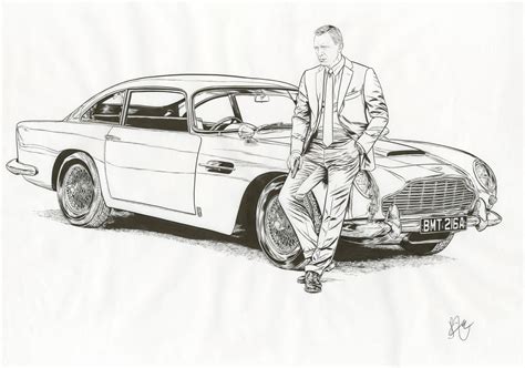 Jean Marc Pau Daniel Craig Et Son Aston Martin Db Dans James Bond