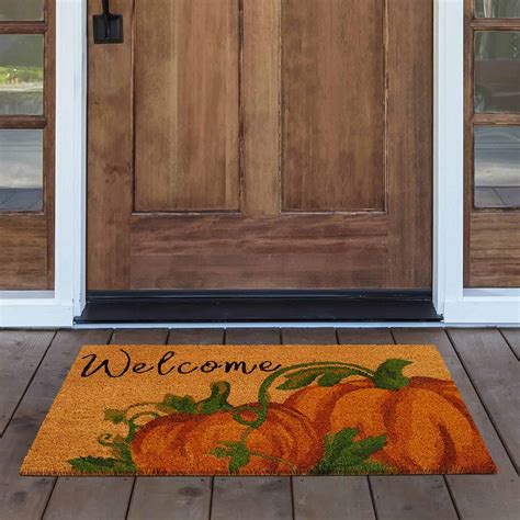 Fall Door Mat Elrene Home Fashions Pumpkin Coir Doormat Learn Along