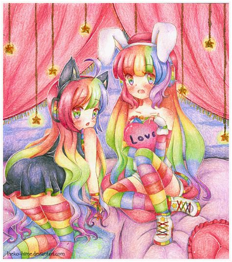 Rainbow Girls By Lneko Hime On Deviantart
