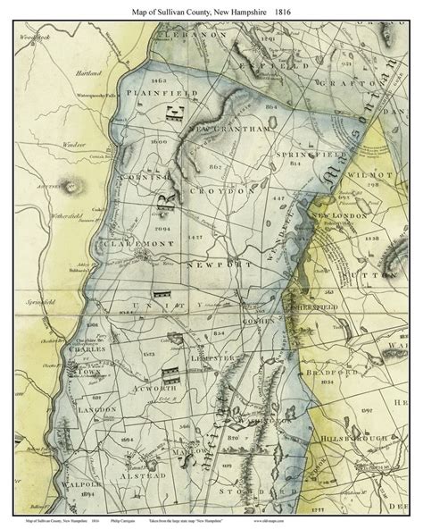 Maps Of New Hampshire Counties From The 1816 Carrigain State Map