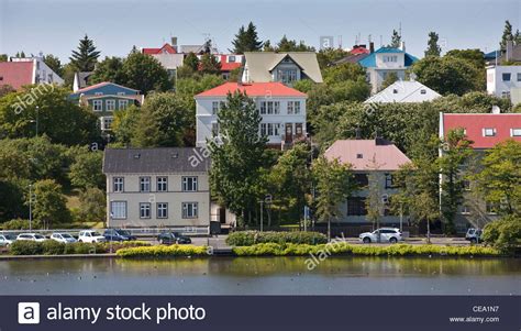 Homes By The Pond In Downtown Reykjavik Iceland Stock Photo Alamy