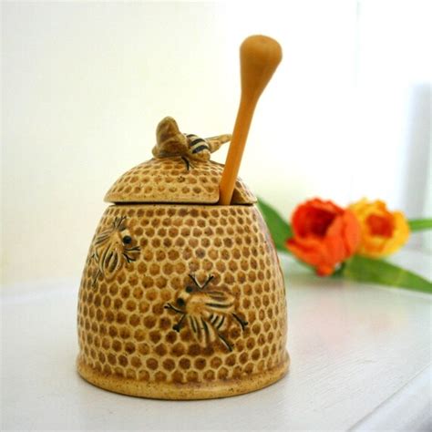 Vintage Honey Pot Complete With Honey Dripper Arnels