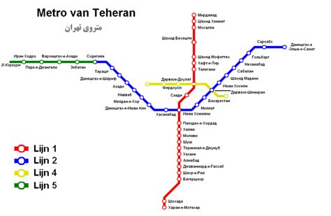 Tehran Metro Map Iran