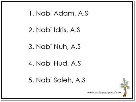 Senarai Nama Nama Nabi Dan Rasul Jamaritarokoch