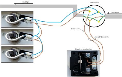 In the tutorial, viewers will see the use of: Wiring a push-to-break switch with 3 downlights - is this right? (Diagram included ...