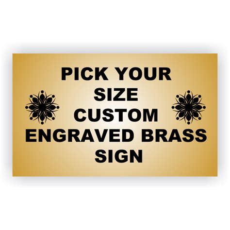Pick Your Size Custom Horizontal Engraved Brass Sign Over 3 Tall Hc
