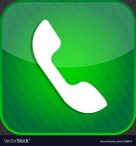 Phone Icon Green App Button Royalty Free Vector Image