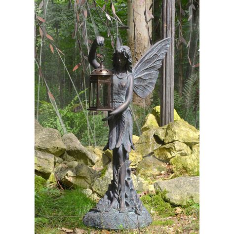 Enchanted Fairy Garden Lanternresin Fairy Sculpture Candle An Blue