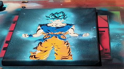 Spray Painting Son Goku Super Saiyan Blue Dragon Ball Youtube