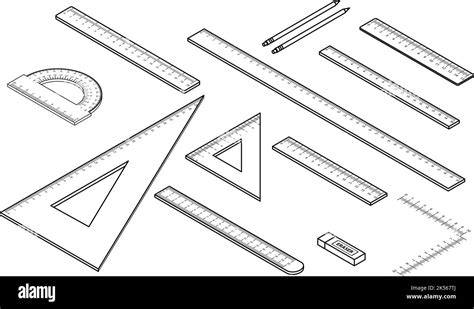 Ruler Icon Set Isometric Set Of Ruler Vector Icons Outline Isolated On