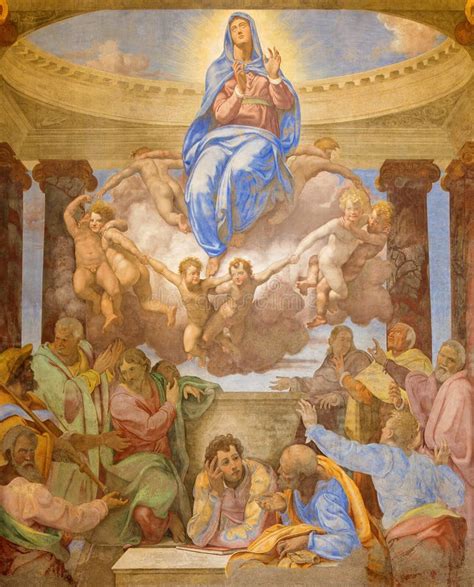 Rome The Assumption Fresco By Daniele Da Volterra 1584 1550 In