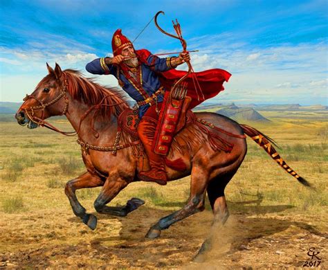 Scythian Horse Archer Иллюстрации воинов Скиф История искусства