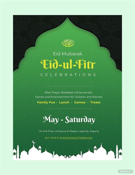 Happy Eid Al Fitr Poster In Eps Illustrator  Word Pages Psd
