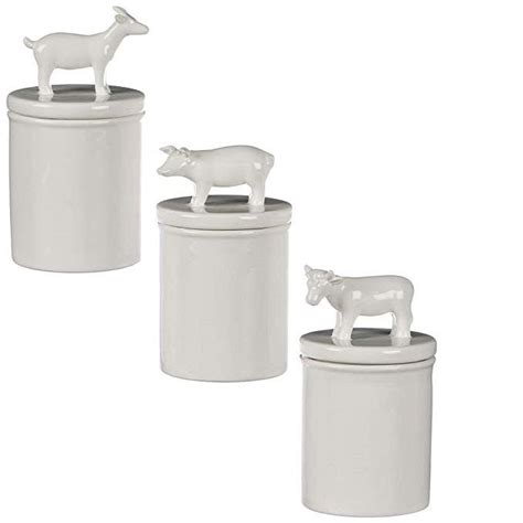 Maybe you would like to learn more about one of these? Farm Animal Canisters Set 3 Pig Cow and Goat #farmhouse # ...