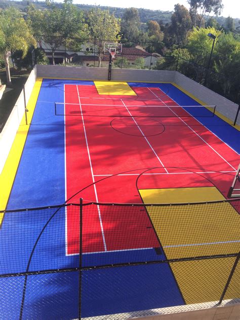 The outdoor basketball court can enrich your spare time and make your backyard a place for doing exercise, as well as having intimate this process is designed for optimal performance. Pin by Courts and Greens on Backyard Sport and Games ...