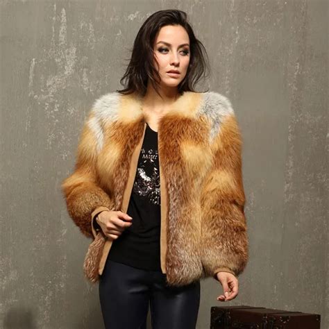 New Arrival Top Quality Luxury Women Winter Fur Jackets Real Red Fox