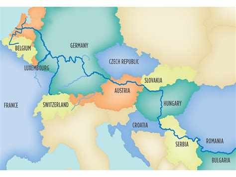 Map Of Danube And Rhine Rivers