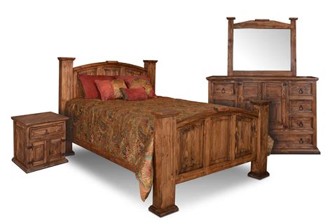 Rustic Bedroom Set Pine Wood Bedroom Set 4 Piece Bedroom Set