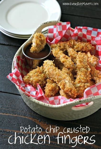 Put a cooling rack on top of a baking sheet. Potato Chip Crusted Chicken Fingers