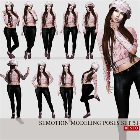 Second Life Marketplace Semotion Female Bento Modeling Poses Set 51