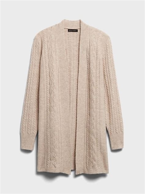 Banana Republic Cable Knit Long Cardigan Sweater Katie Holmes Outfits