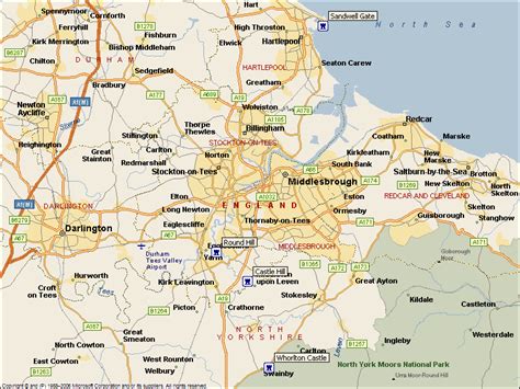 Map North England Yorkshire