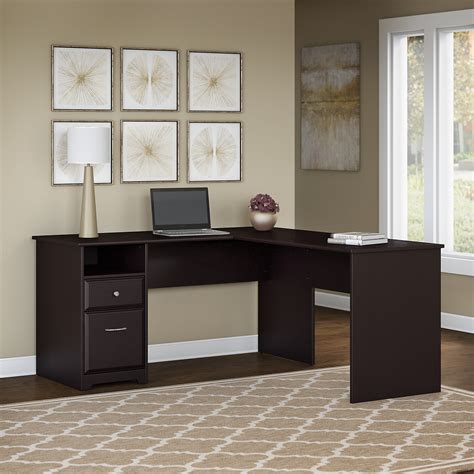 Bush Furniture Cabot 60w L Shaped Computer Desk With Drawers