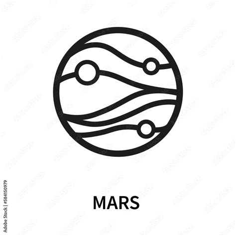 Mars Planet Icon Vector Simple Planet Mars Sign In Flat Style And Logo