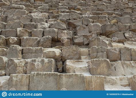 Khufu Pyramid In Giza Stone Block Texture Close Up Of Great Pyramid