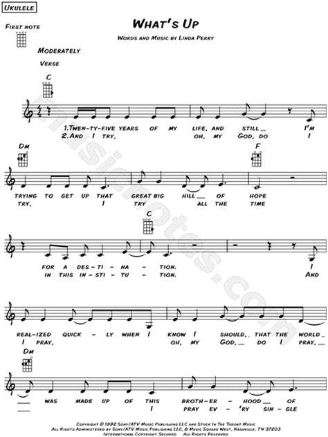 4 Non Blondes Whats Up Sheet Music Leadsheet In C Major Download