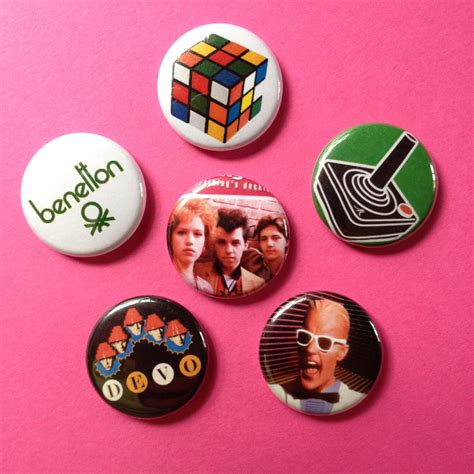 Love The 80s Pinback Buttons Set Of 6 Etsy