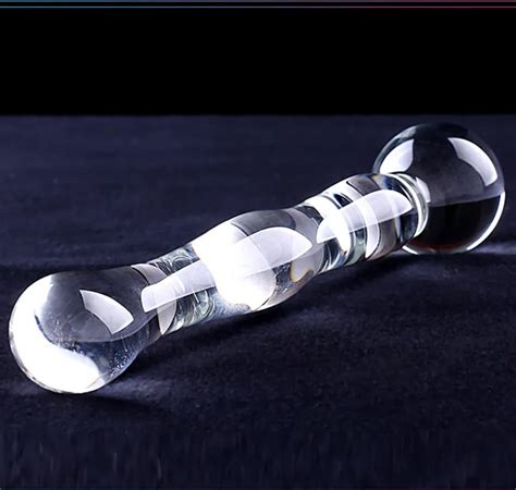 Unisex Double Ended Glass Dildo Anal Beads Male Prostate Massager Woman
