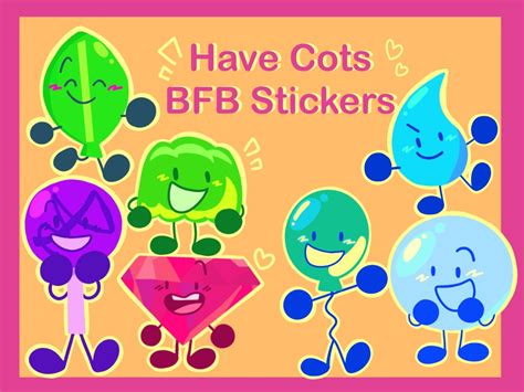 Battle For Dream Island Have Cots Sticker Pack Bfb Fan Art Bfdi Leafy
