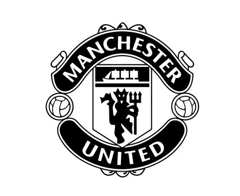 Manchester United Football Club Logo Symbol White And Black Design